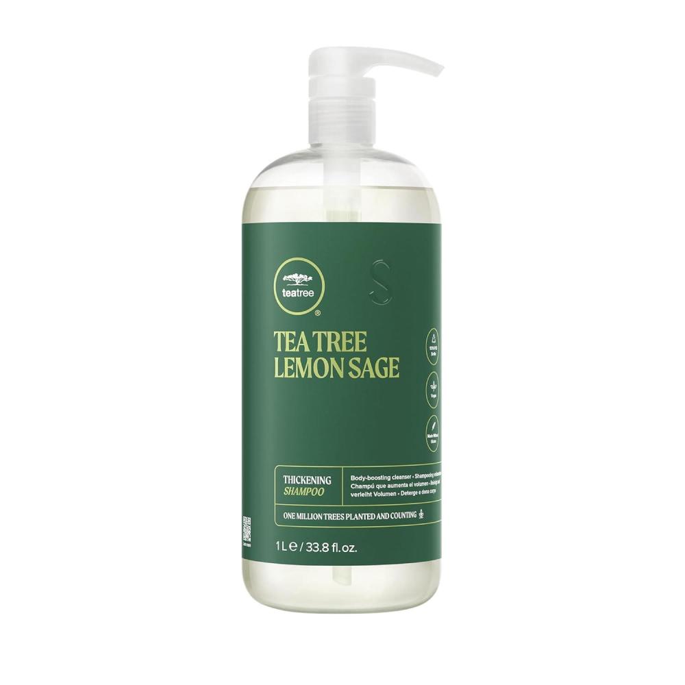image:imageTea Tree Lemon Sage Thickening Shampoo Builds Body Boosts Volume For Fine Hair338 Fl Oz Pack of 1