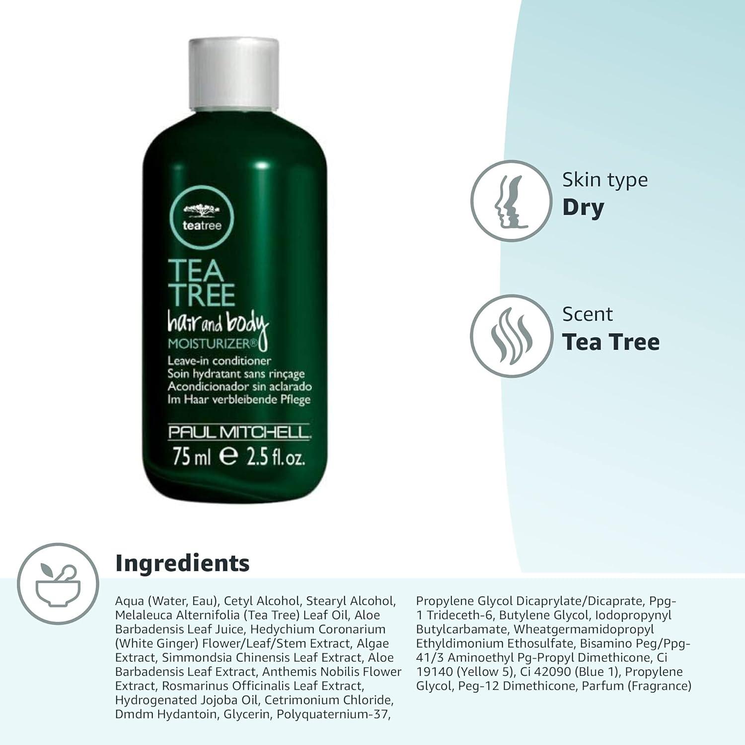 image:imageTea Tree Hair and Body Moisturizer LeaveIn Conditioner Body Lotion AfterShave Cream For All Hair Skin Types25 Fl Oz Pack of 1